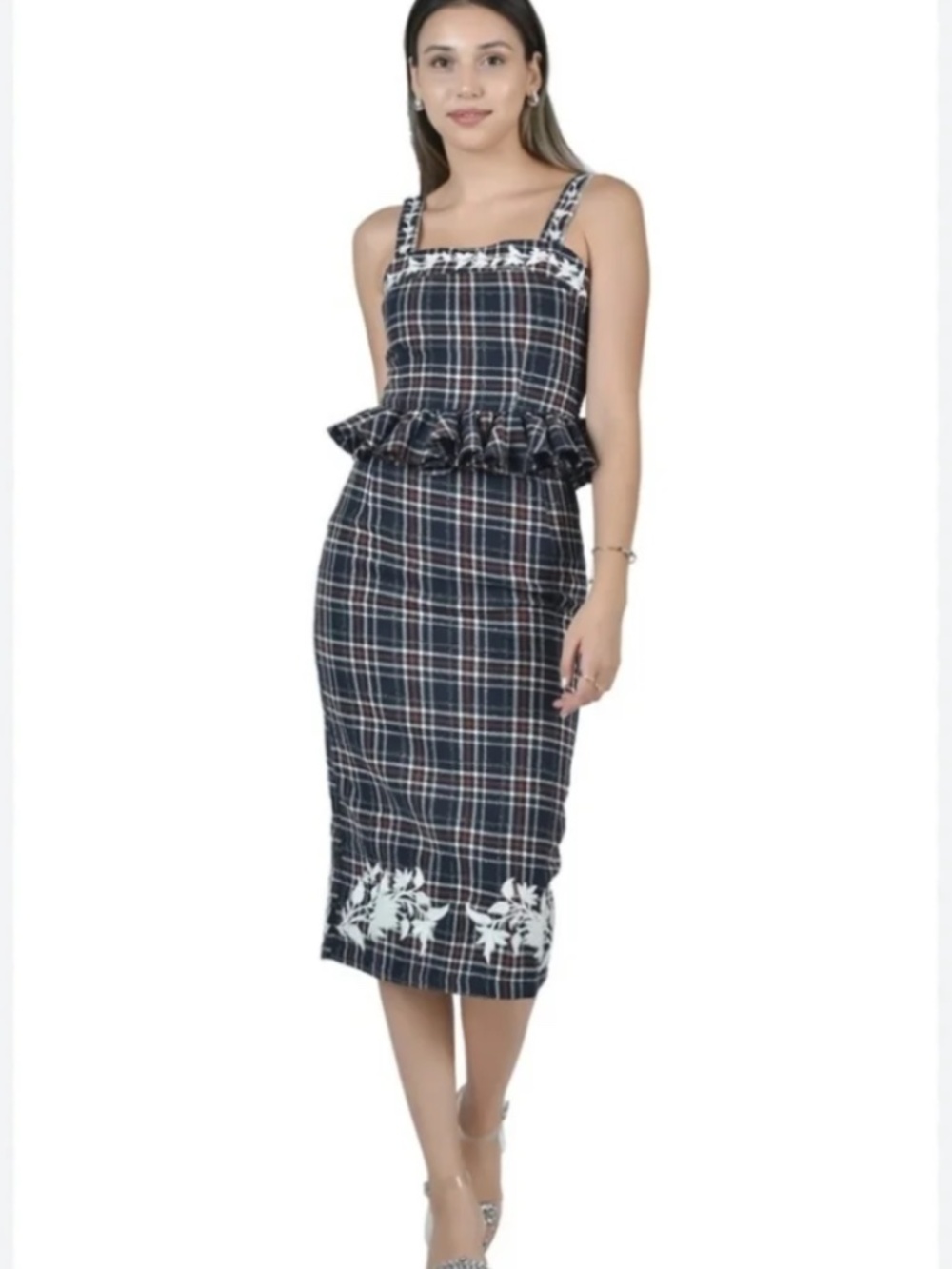 Chic Elegant 2 piece tartan Jill Skirt Set Fanm Mon XS NWT